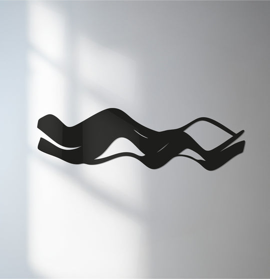 Durable metal wall decor ensures this abstract waves art's sleek, minimalist black design and graceful curves maintain their refined aesthetic for years to come.