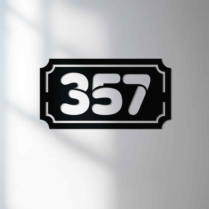 Classic metal address plaque horizontal design