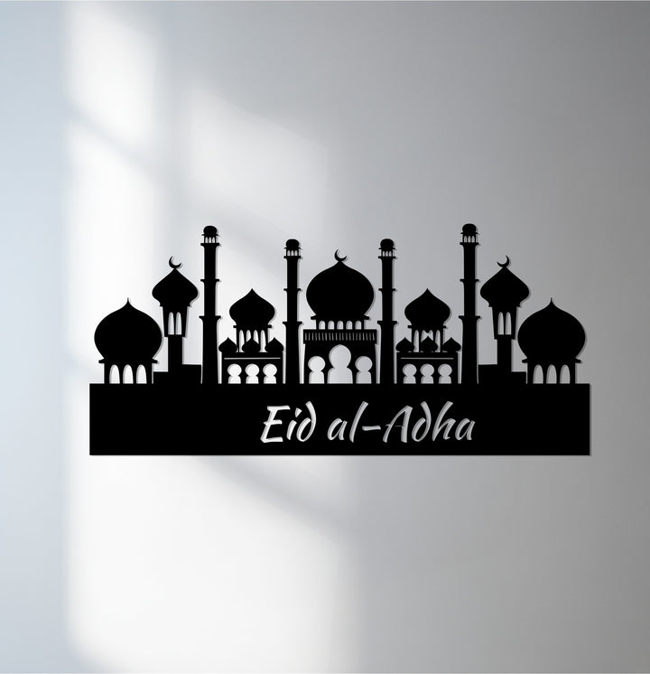 Eid al-Adha mosque skyline metal wall art Islamic decor