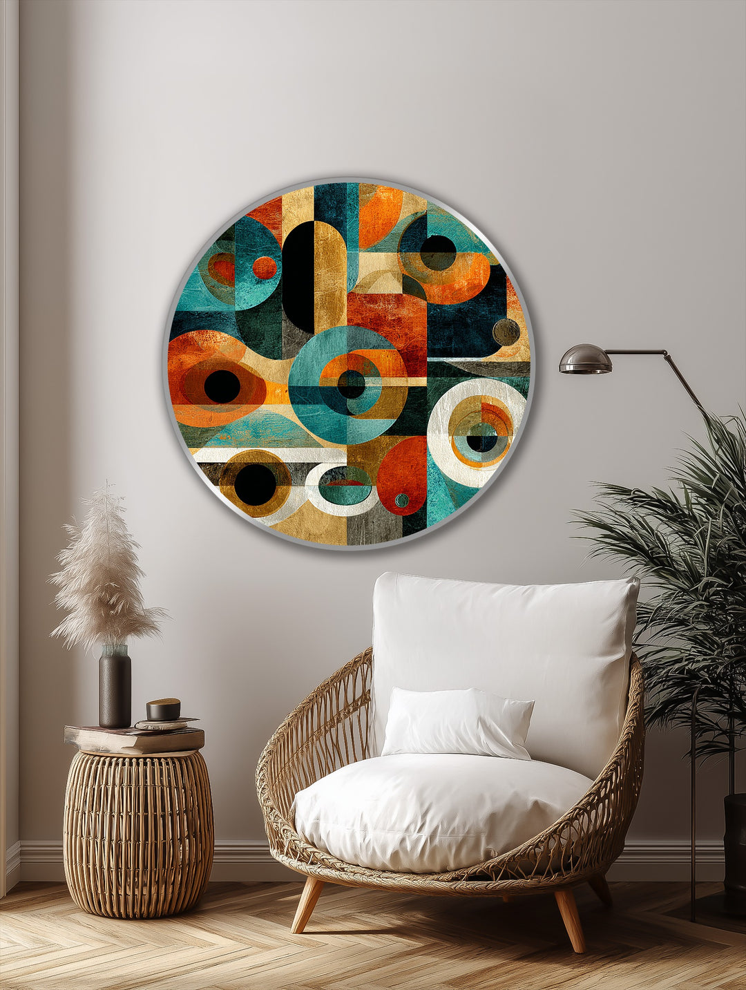 geometric shapes oil painting