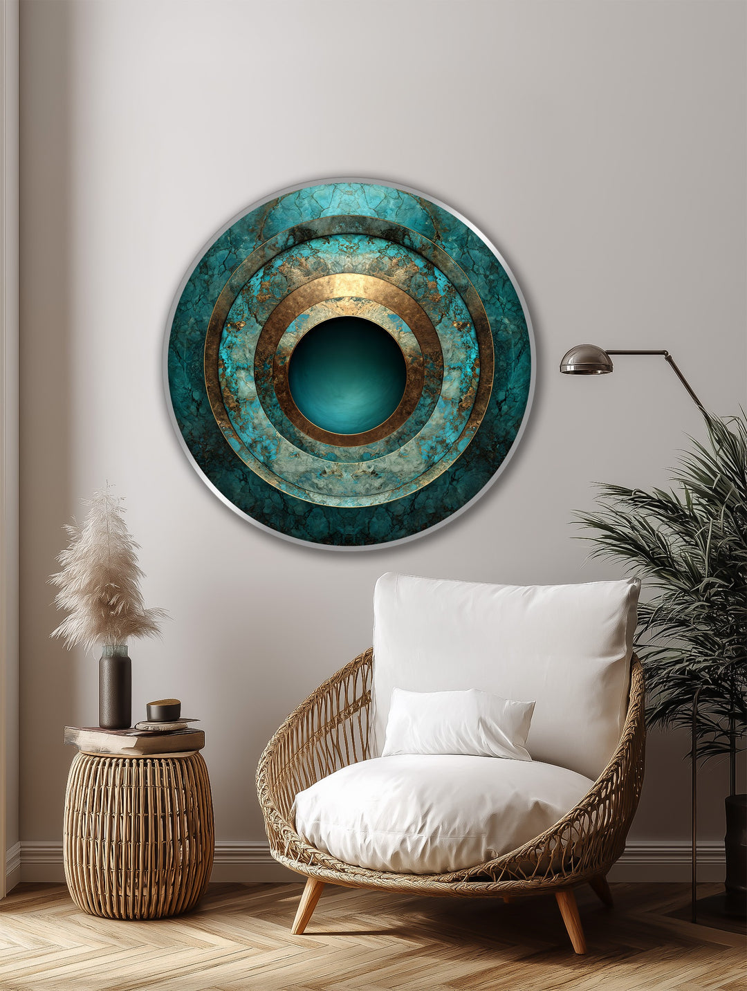 modern circular oil artwork