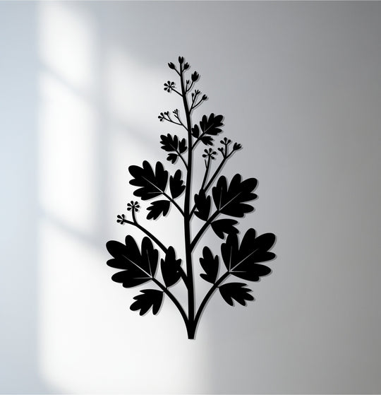 Botanical branch metal wall art