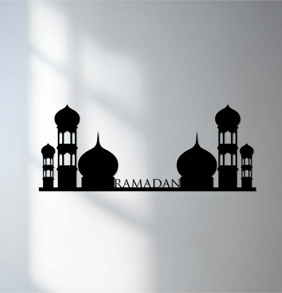 Ramadan mosque skyline metal wall art