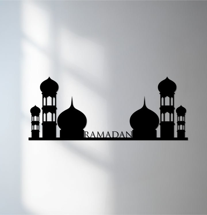 Ramadan mosque skyline metal wall art