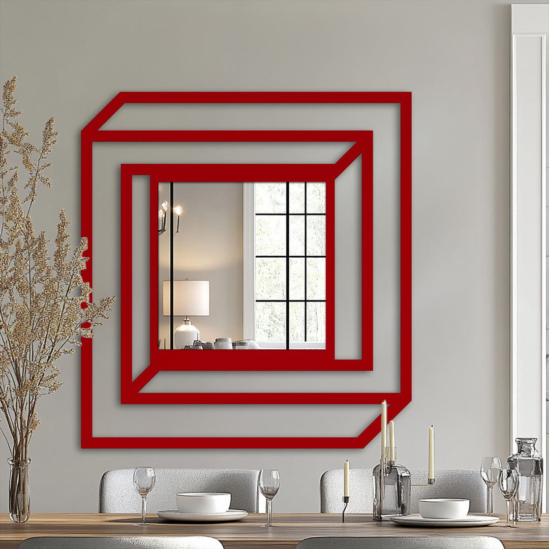 Modern statement metal wall mirror