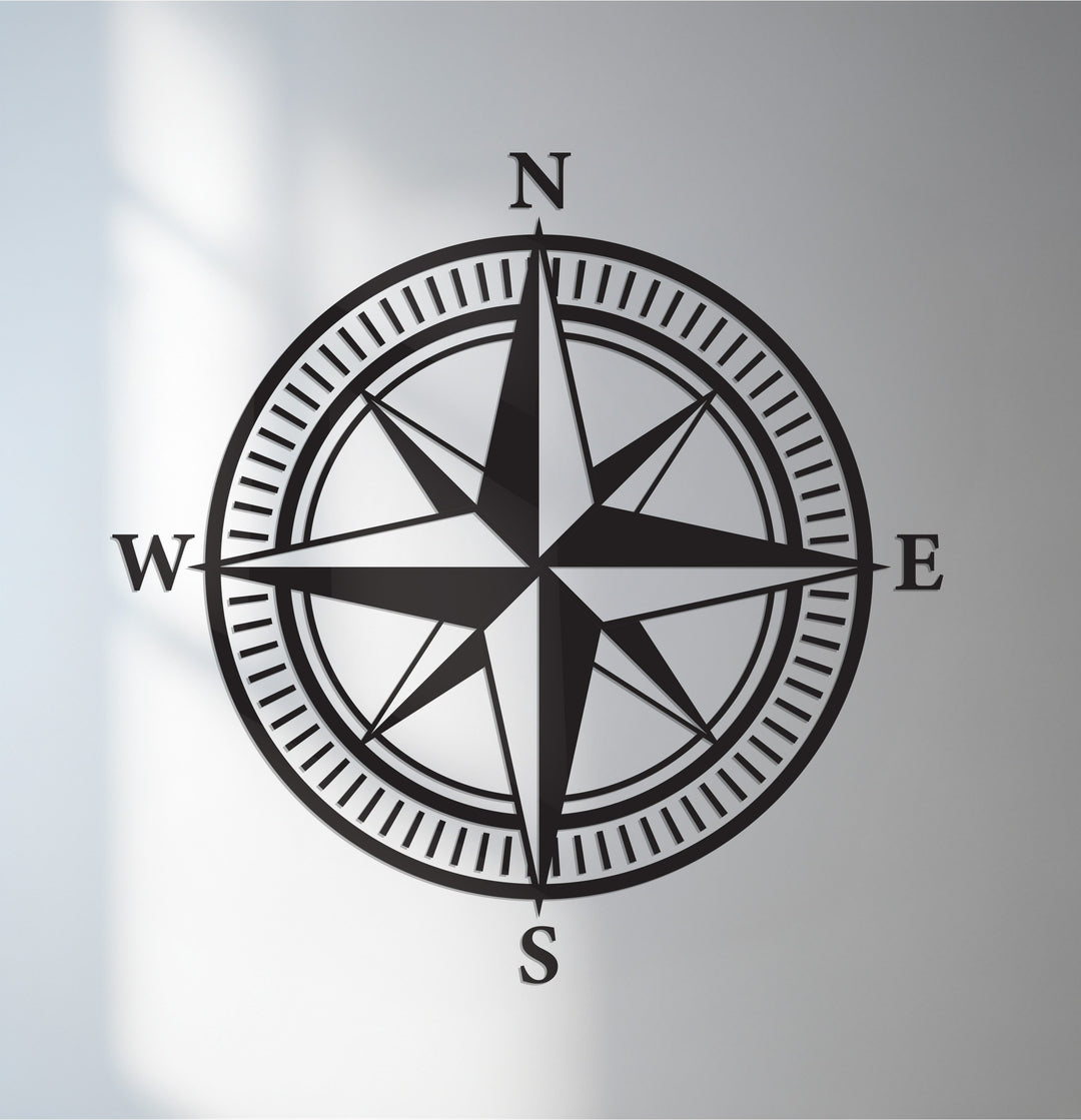 Nautical compass metal wall art for home décor