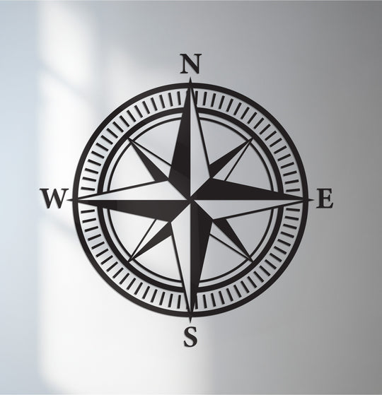 The stillness of this compass metal wall art captures a moment of calm, offering unique metal wall art with a nautical adventure design that inspires serene travel visions.