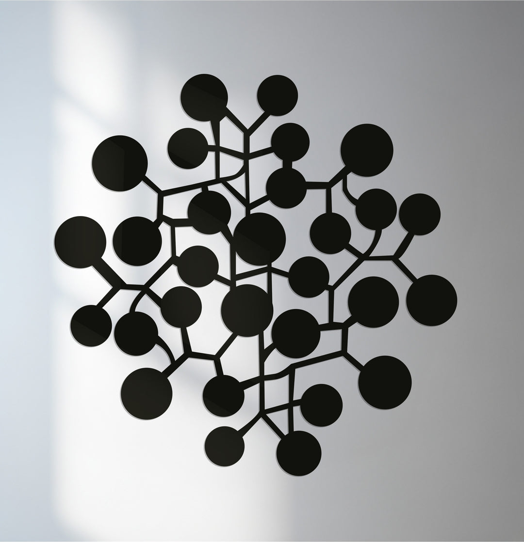 Molecular abstract geometric metal wall art