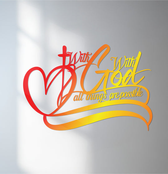 An abstract blend of red, orange, and yellow forms an inspirational quote for decoration wall art.