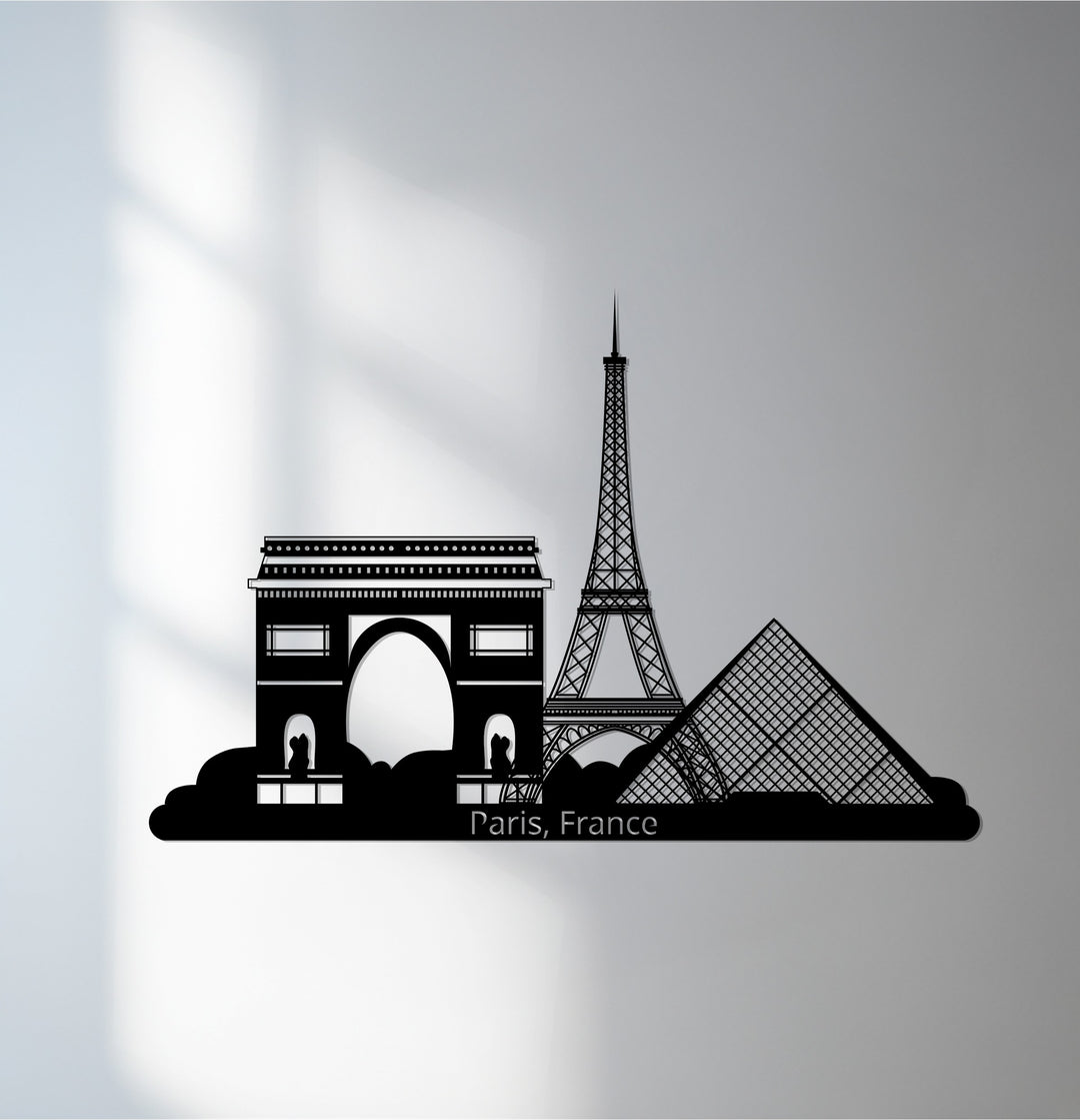 Paris skyline metal wall art city decor