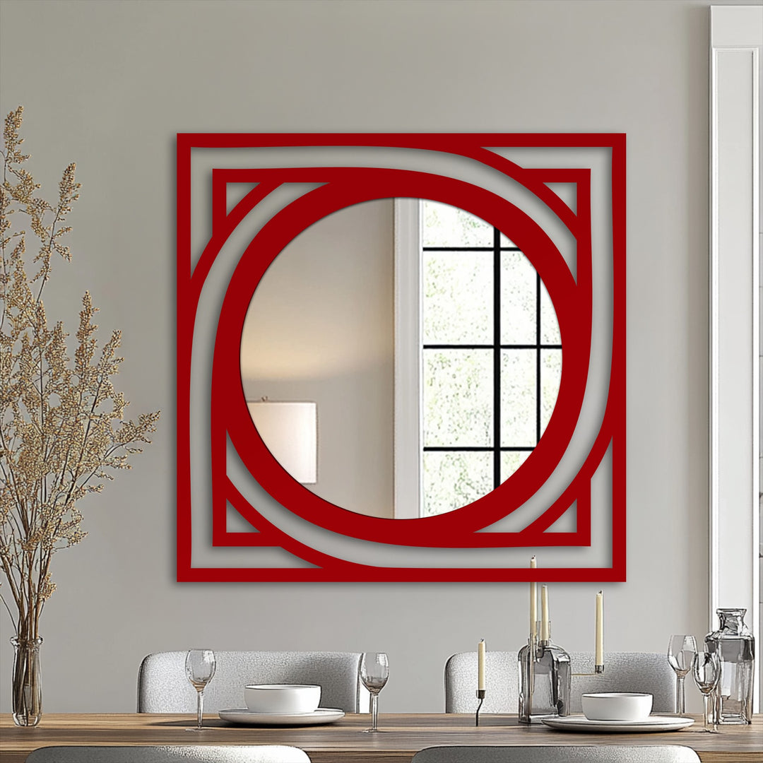 Architect Frame Square Decorative Wall Mirror – Modern Geometric Mirror Wall Decor