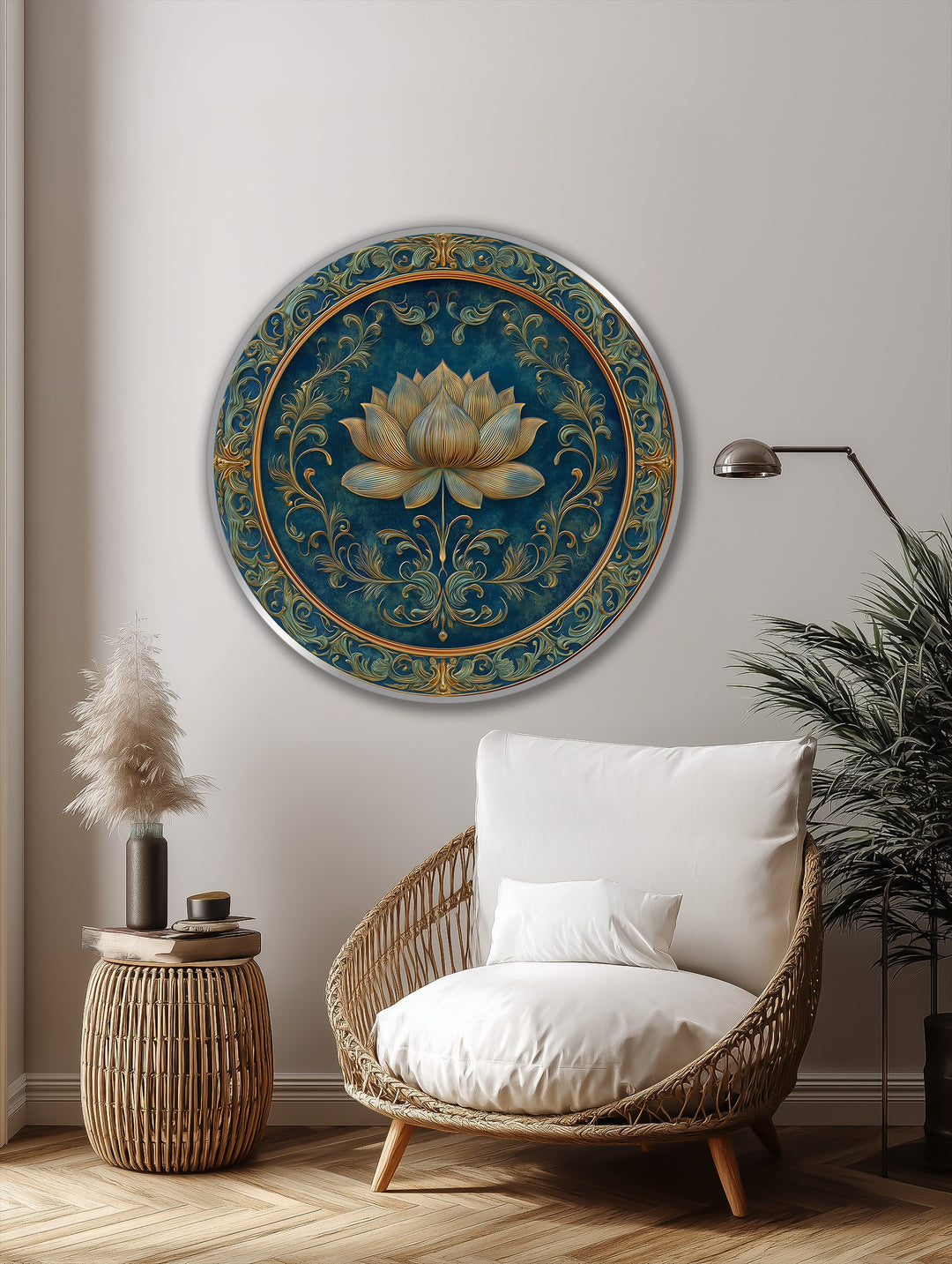 round lotus flower painting