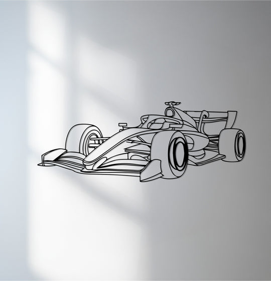 Crafted with precision, this modern formula one metal wall art presents a sleek, durable art from metal, ideal for adding a contemporary touch to any space.