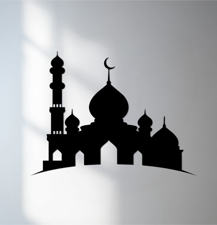 Mosque silhouette metal wall art