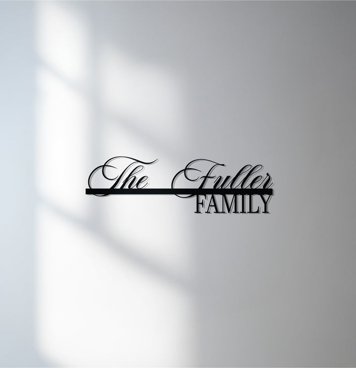 Personalized family name metal wall art sign