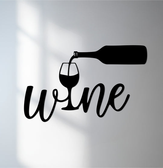 Modern wine metal wall art for kitchen