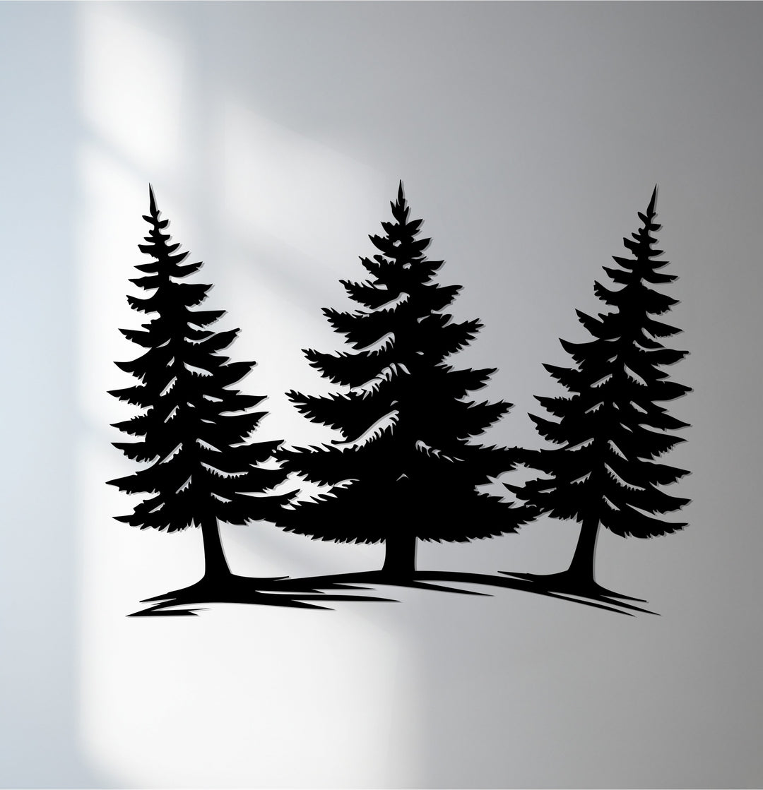 Pine forest metal wall art for home décor
