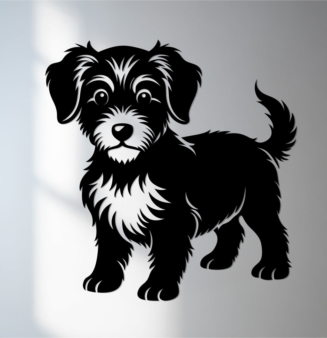 Playful puppy metal wall art for dog lovers