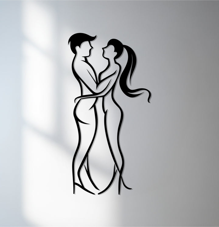 Romantic couple metal wall art silhouette