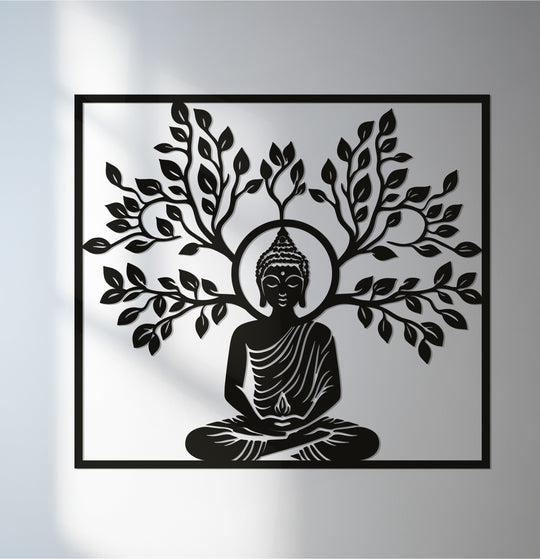 Crafted from durable metal, this Buddha Serenity sacred meditation decorative metal art is a distinctive piece for adding spiritual elegance to any space.