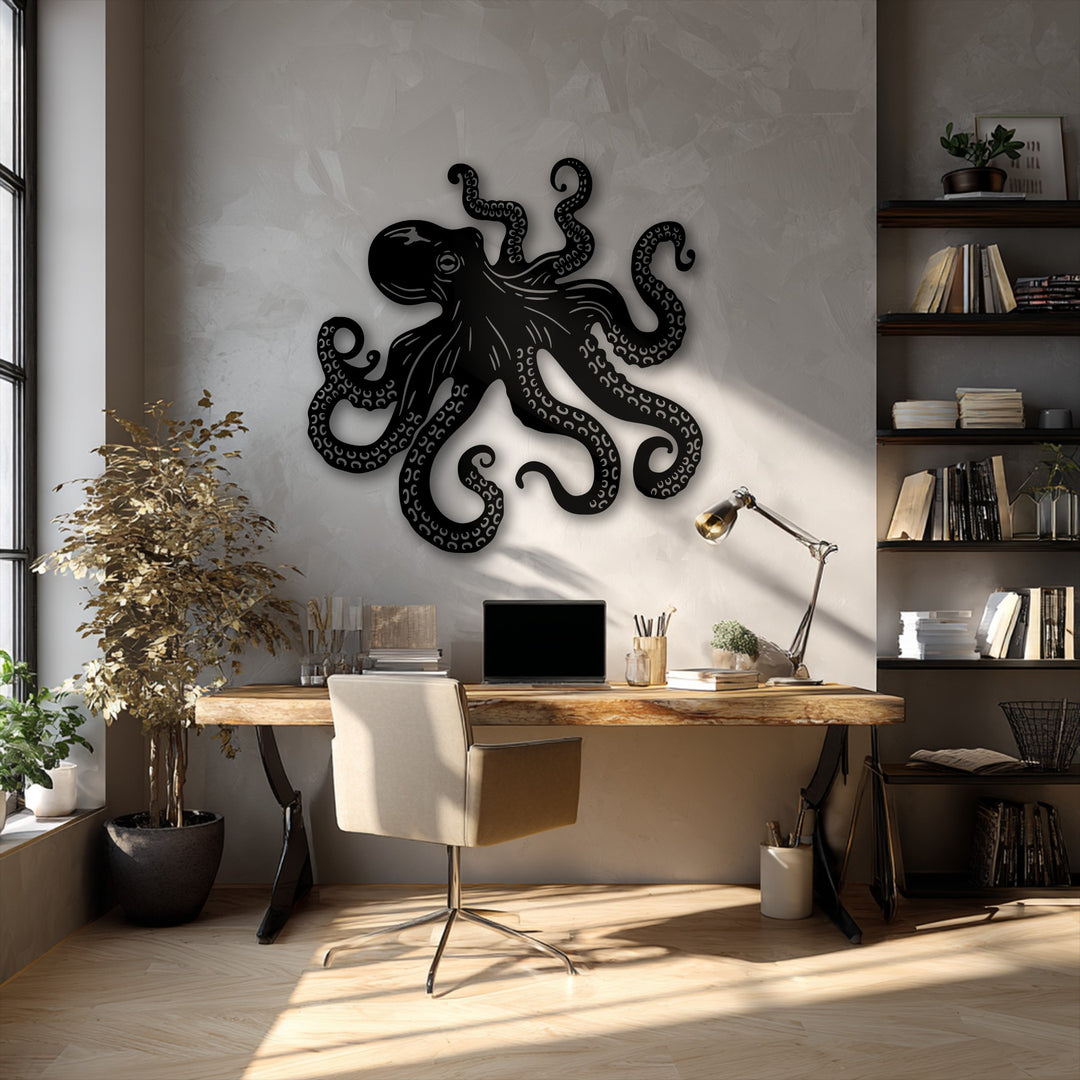 Octopus Tentacles Metal Wall Art – Nautical Ocean Decor