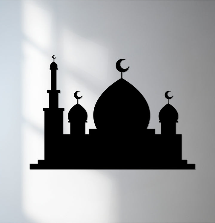 Sacred crescent mosque metal wall art Islamic decor