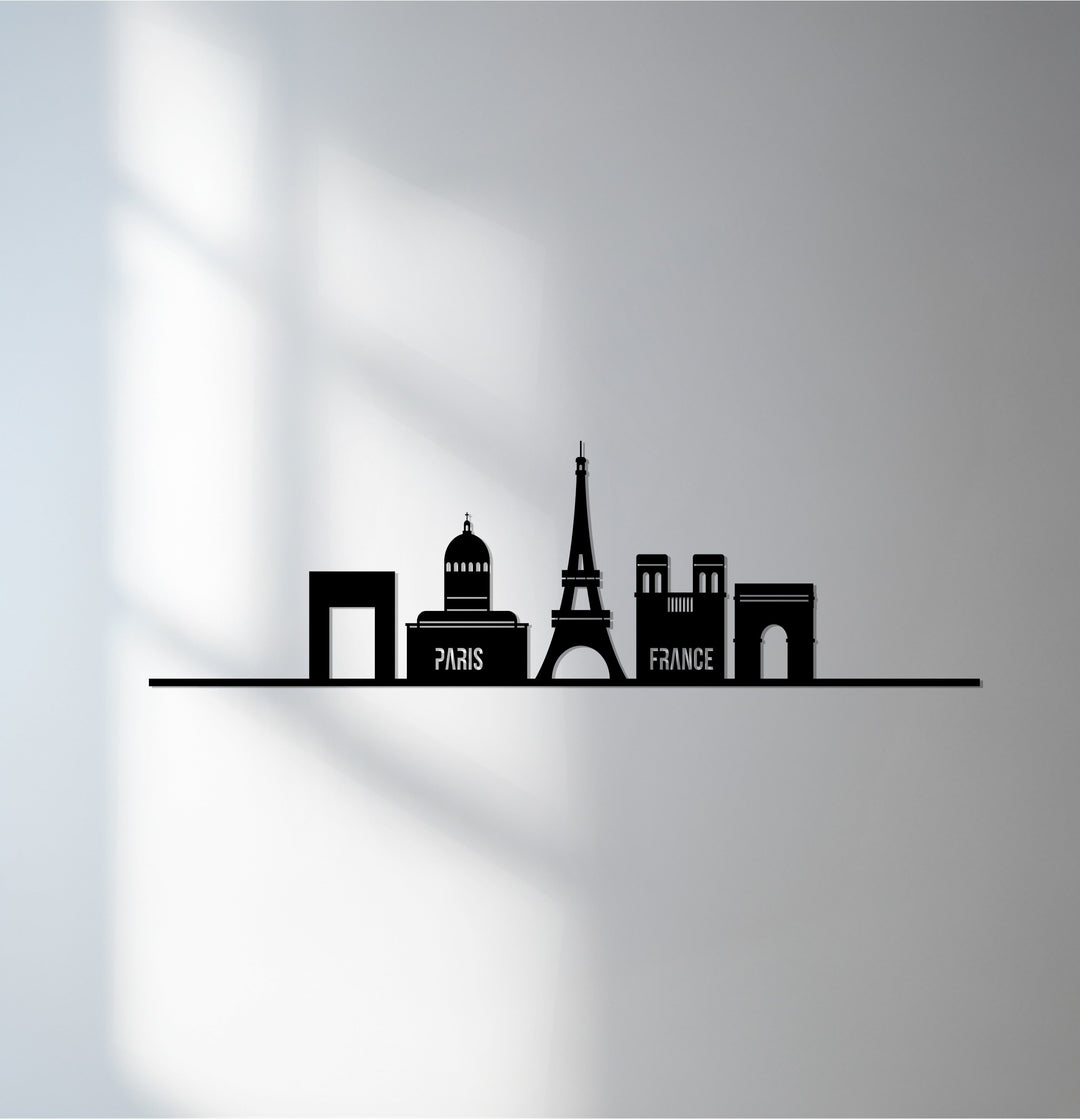 Paris city line metal wall art minimal decor