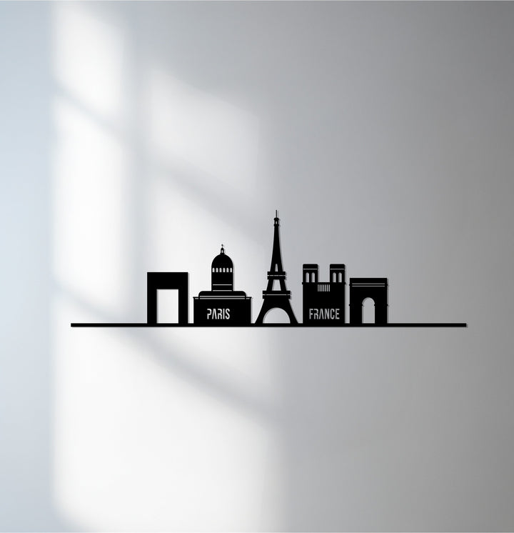 Paris city line metal wall art minimal decor