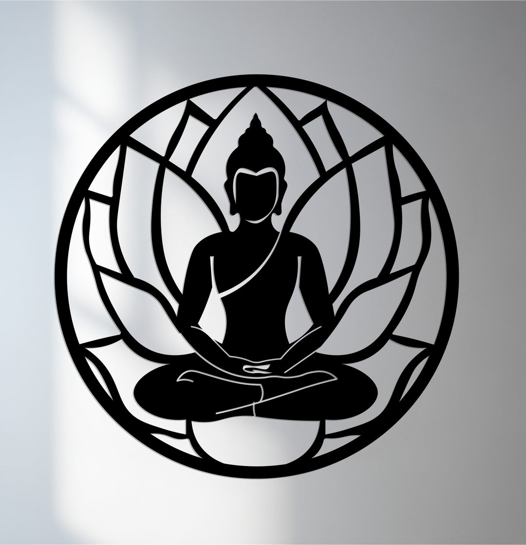 Buddha meditation metal wall art for peaceful home décor