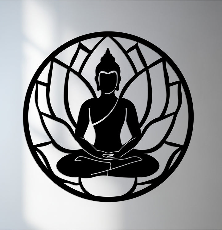 Buddha meditation metal wall art for peaceful home décor