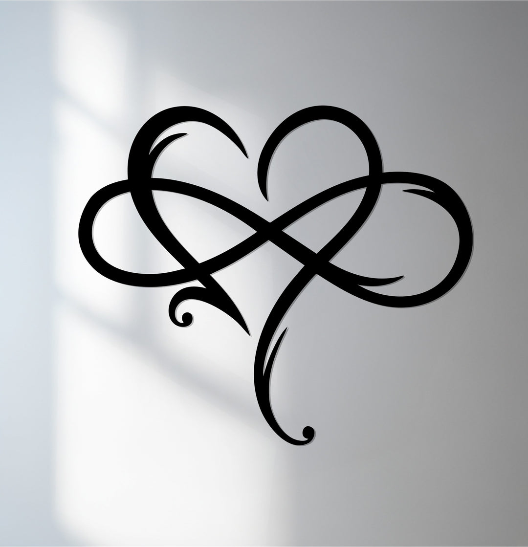 Infinity heart metal wall art for couples