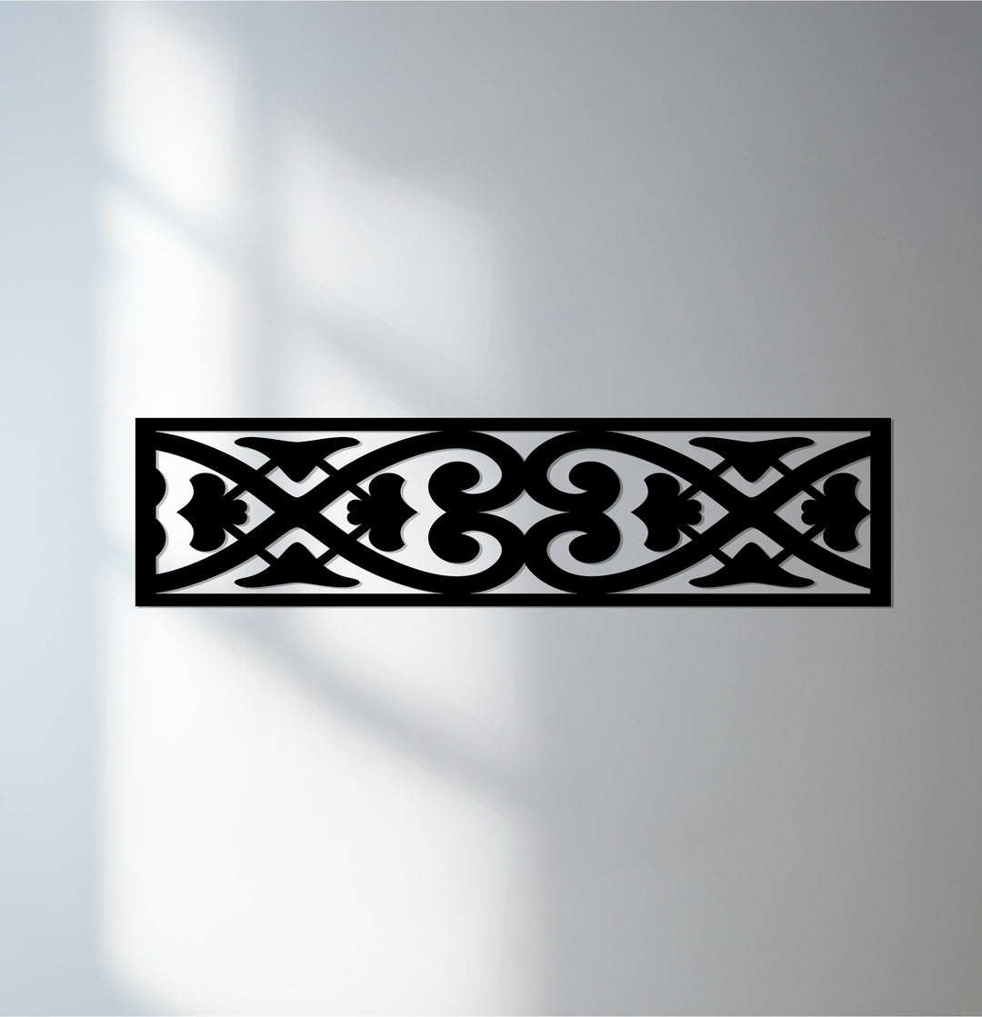 Geometric Metal Wall Art panel with decorative curved design