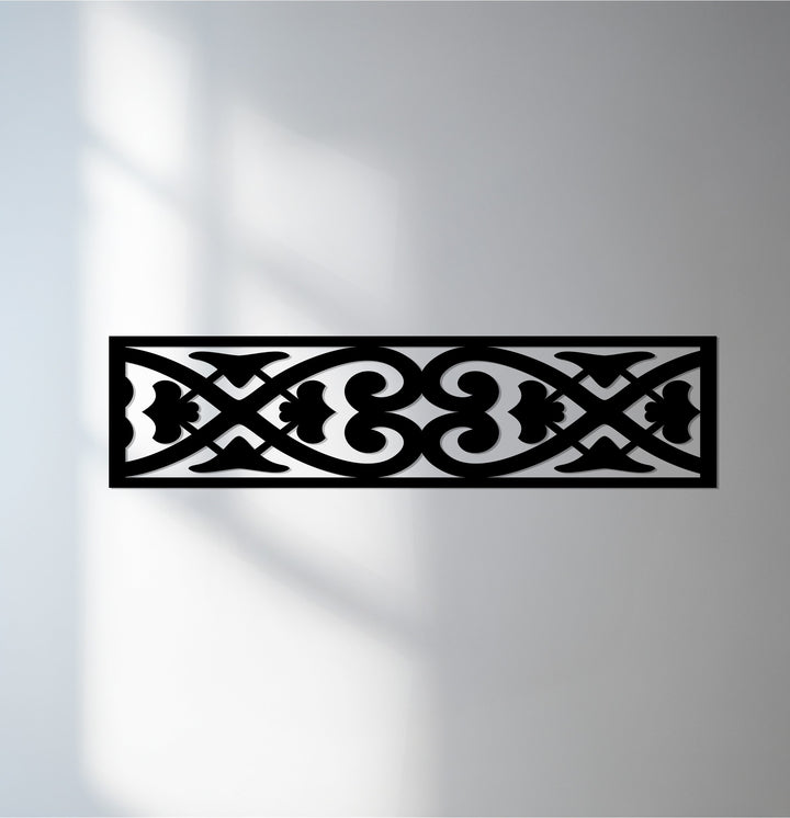 Geometric Metal Wall Art panel with decorative curved design