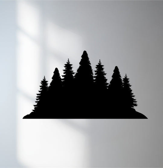 Presenting the realistic detail of a forest silhouette, nature-inspired metal art for wall is captured in this elegant rendition of the trees.