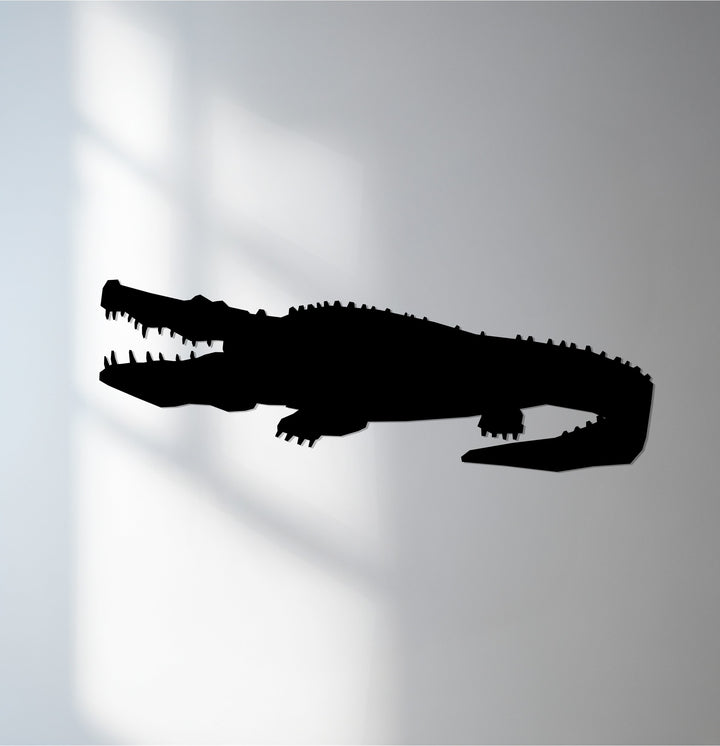 Crocodile metal wall art silhouette décor