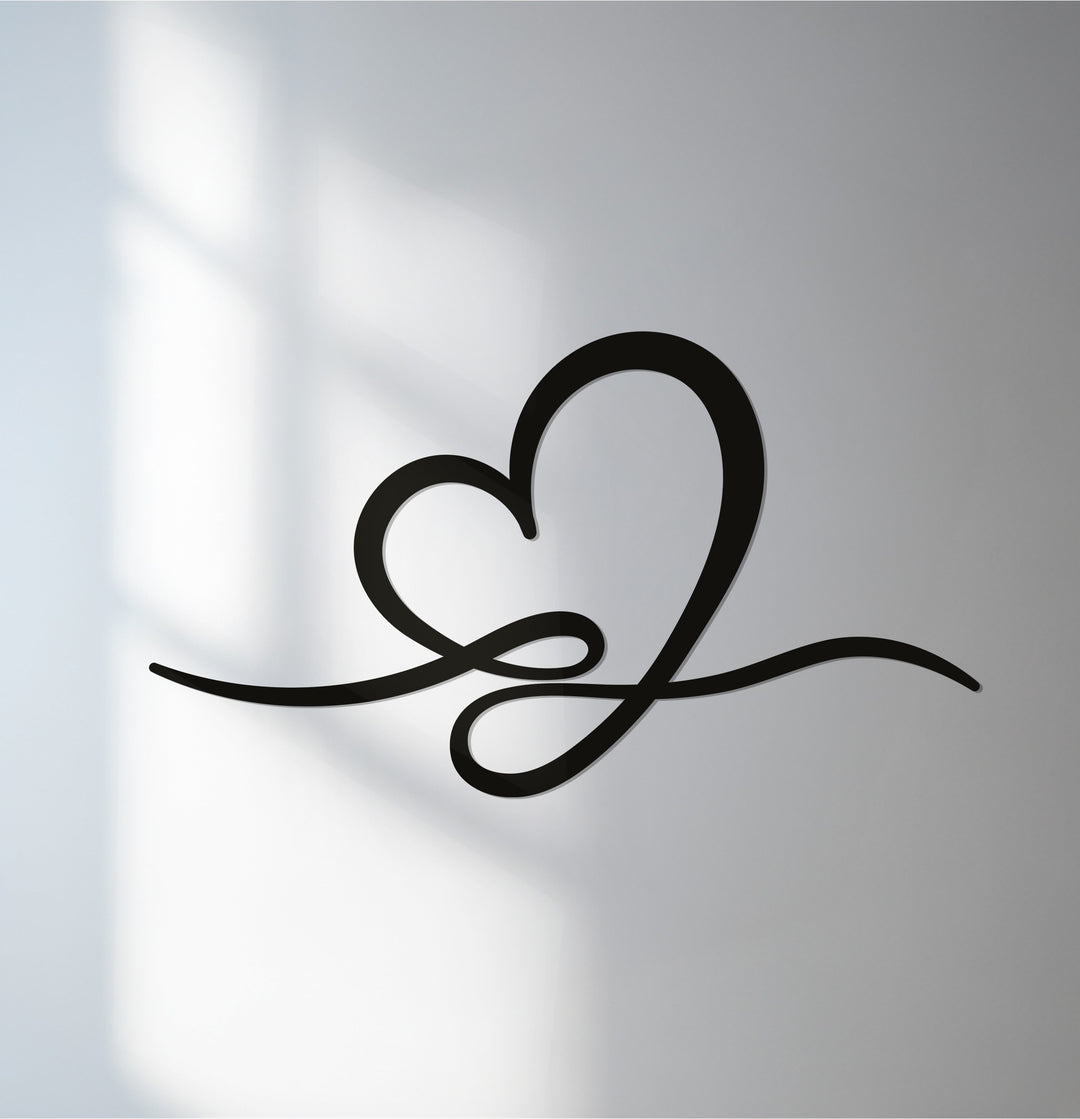 Minimalist heart metal wall art for romantic home décor