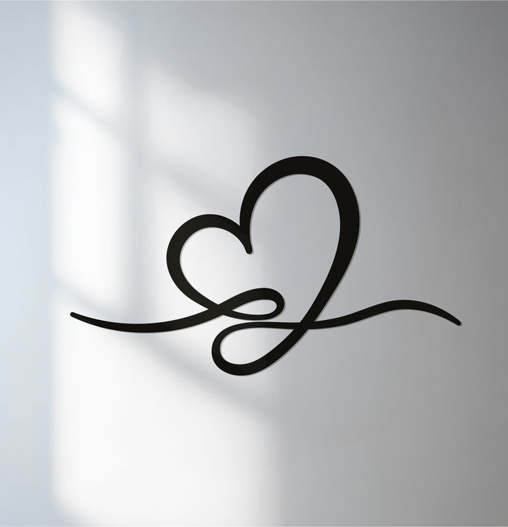Minimalist heart metal wall art for romantic home décor