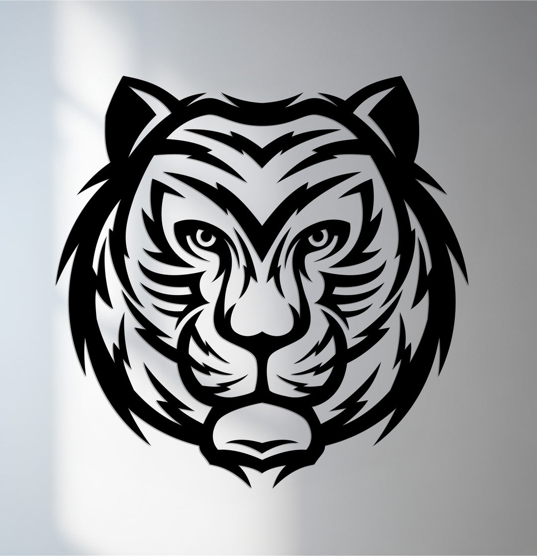 Modern tiger head metal wall art for home décor