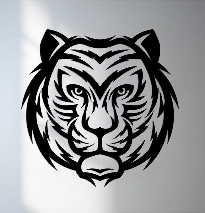 Modern tiger head metal wall art for home décor