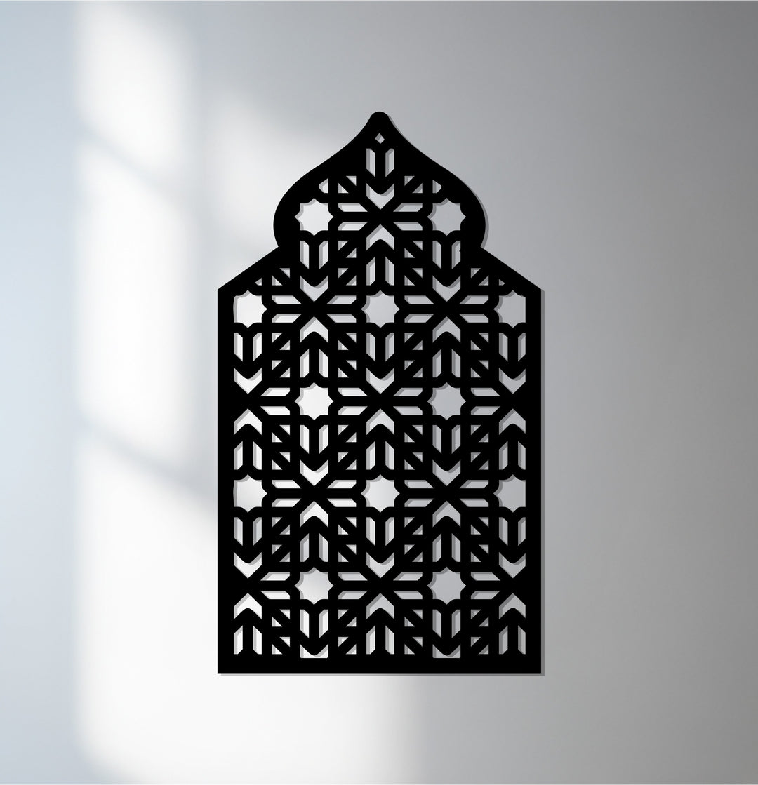 Islamic star arch metal wall art
