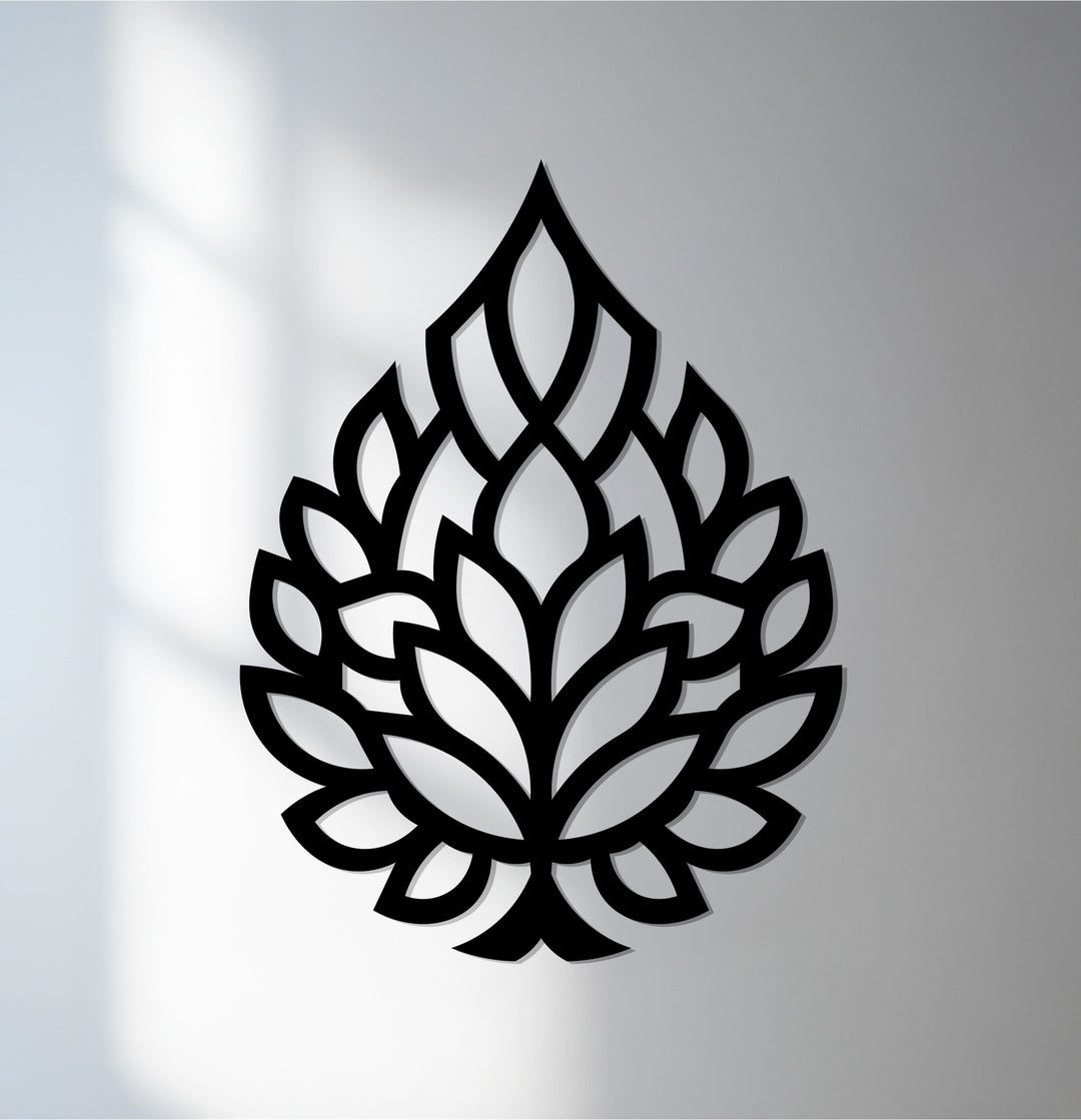 Modern leaf pattern metal wall art décor