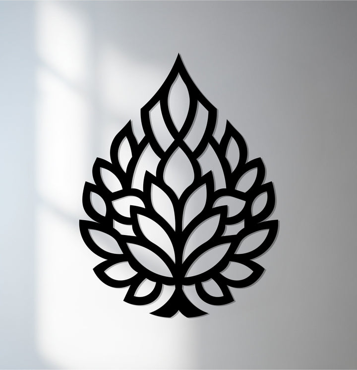 Modern leaf pattern metal wall art décor