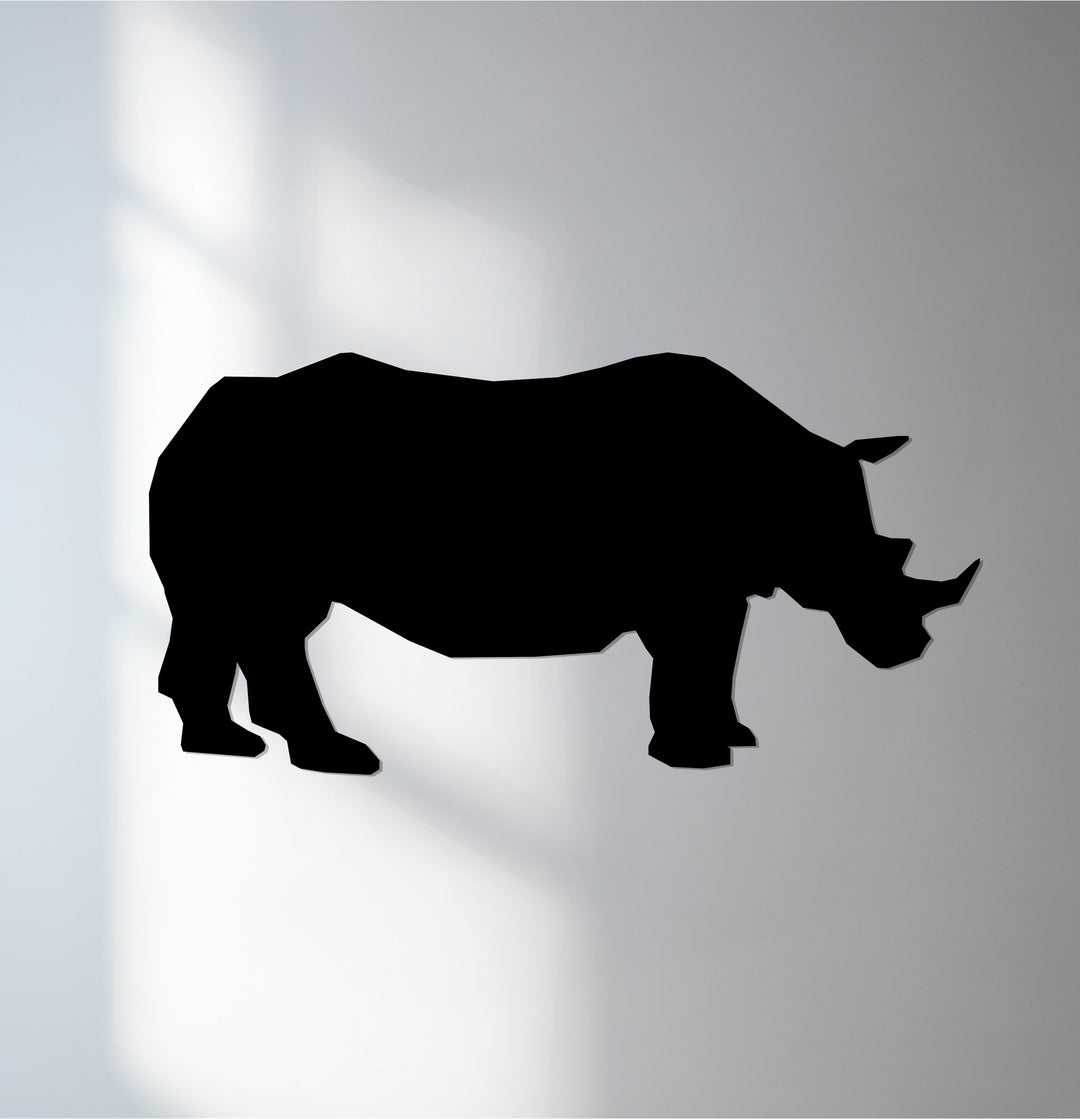 Rhino silhouette black metal wall art décor