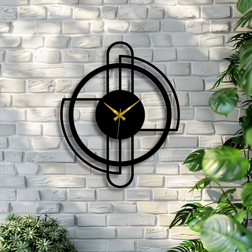 Capturing the focal point, the modern circle frame metal wall clock presents a stunning display of unique metal wall art with its minimalist line design and gold hands.