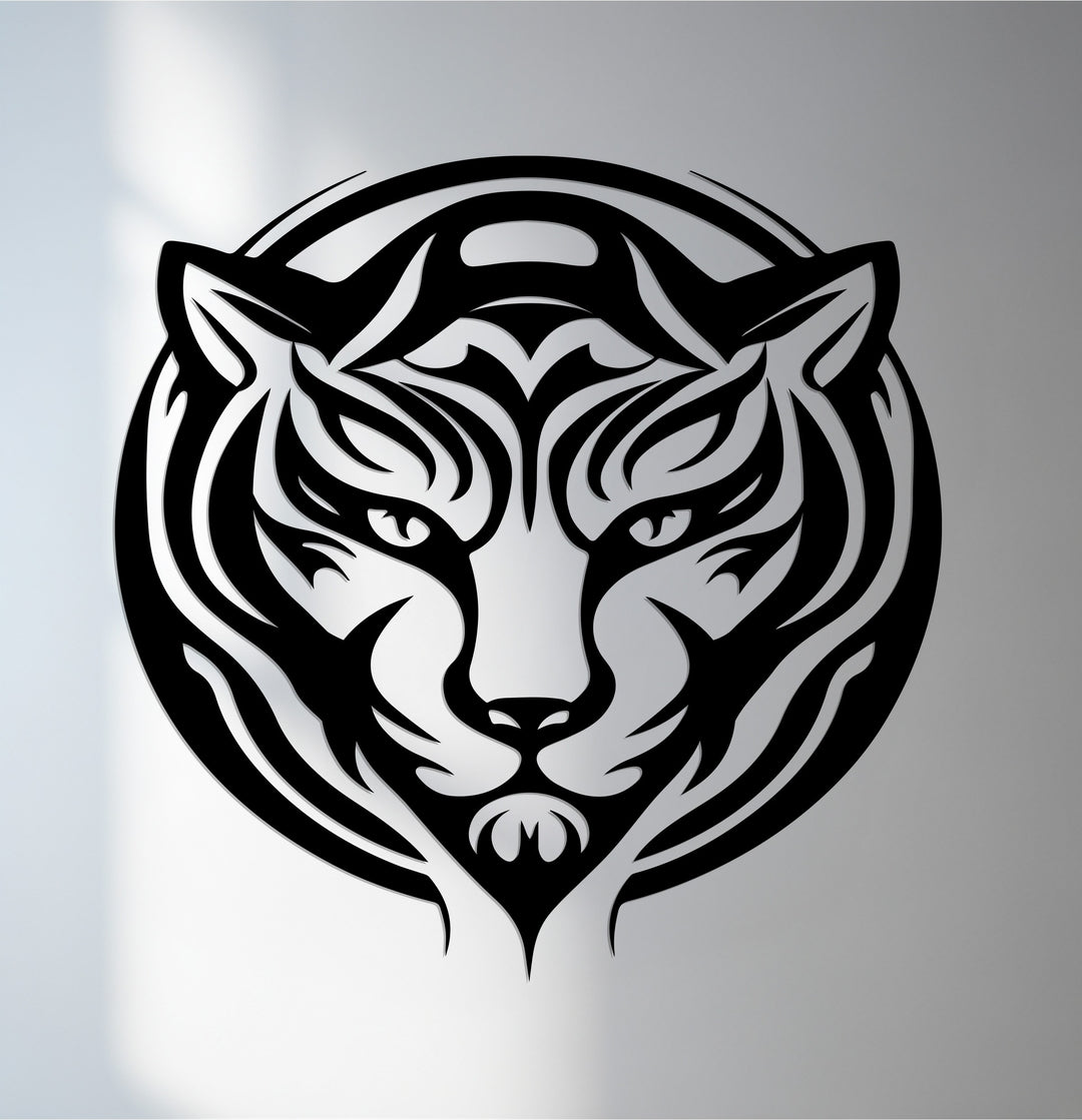 Tribal tiger metal wall art for modern home décor