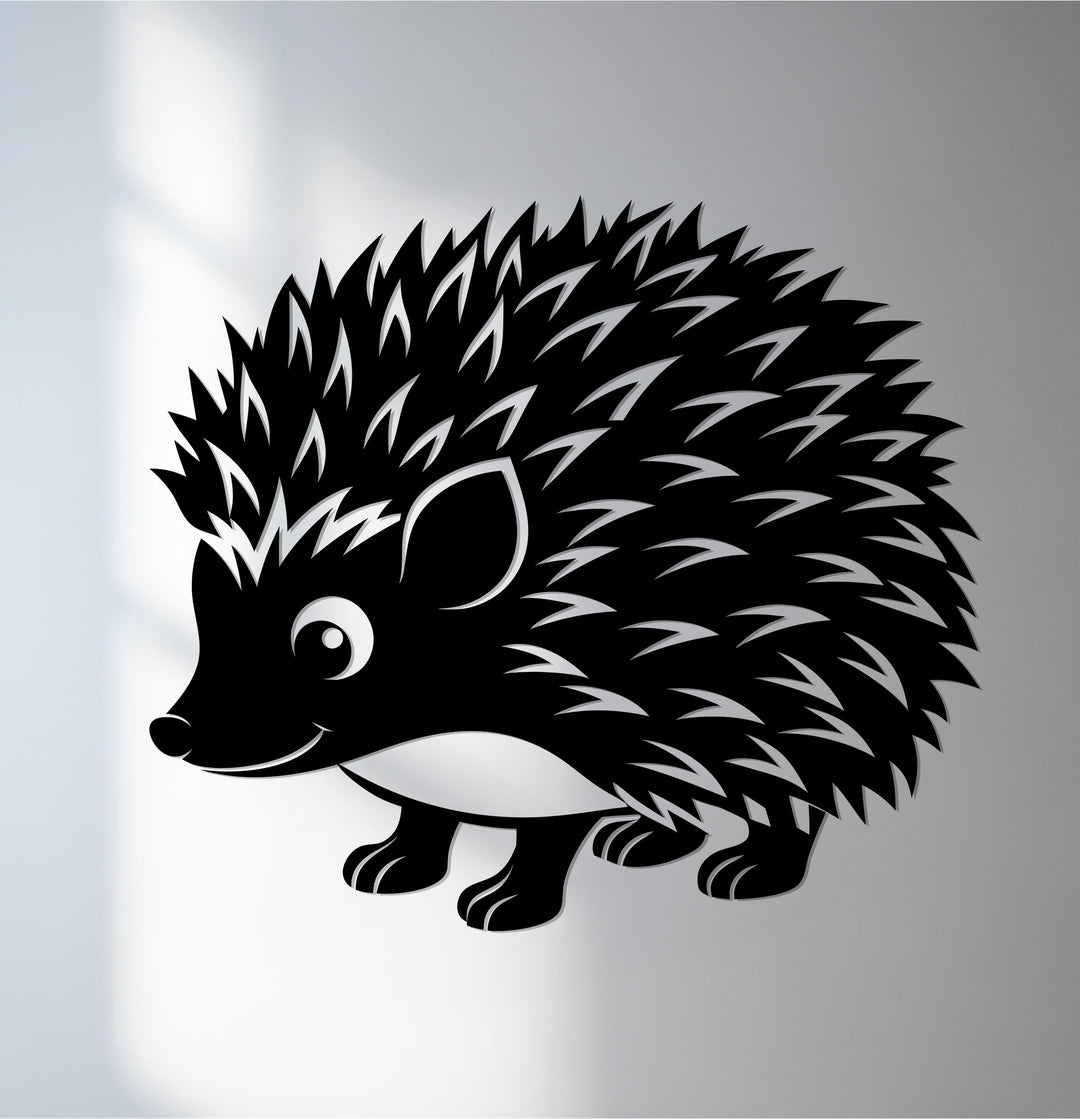 Cute hedgehog metal wall art for nursery or kids’ room décor