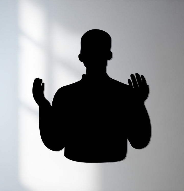 Standing prayer metal wall art Islamic decor