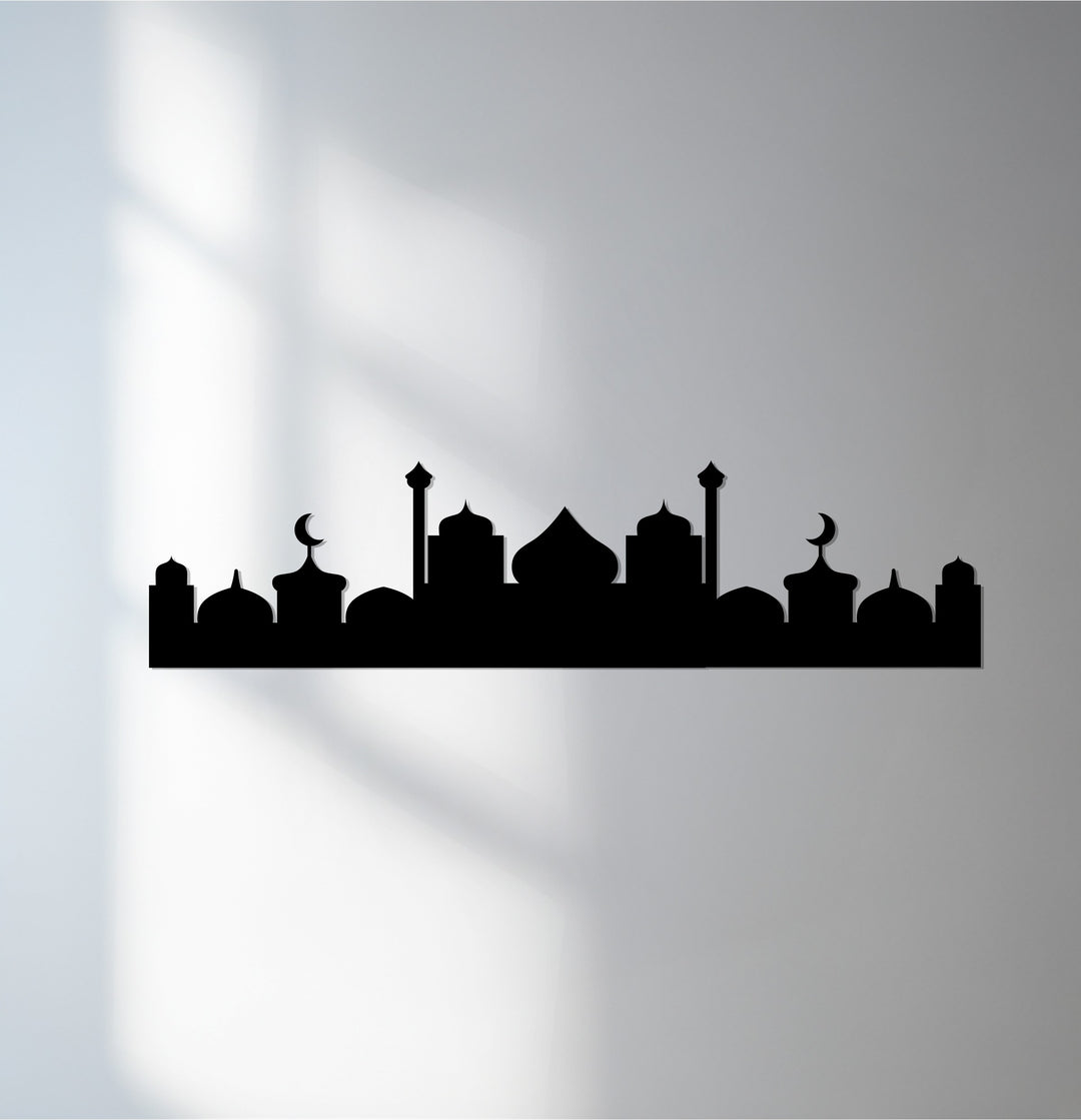Minimal mosque skyline metal wall art