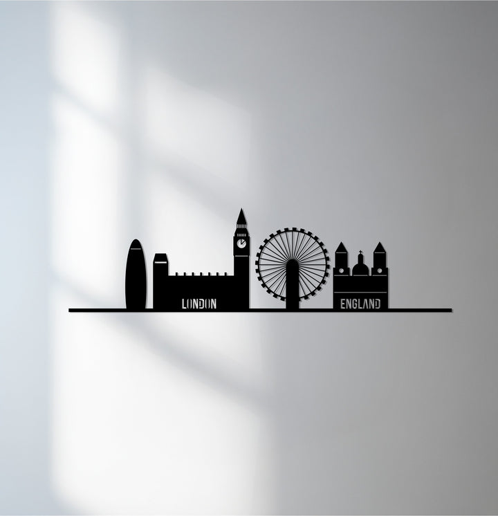 London skyline metal wall art minimal decor
