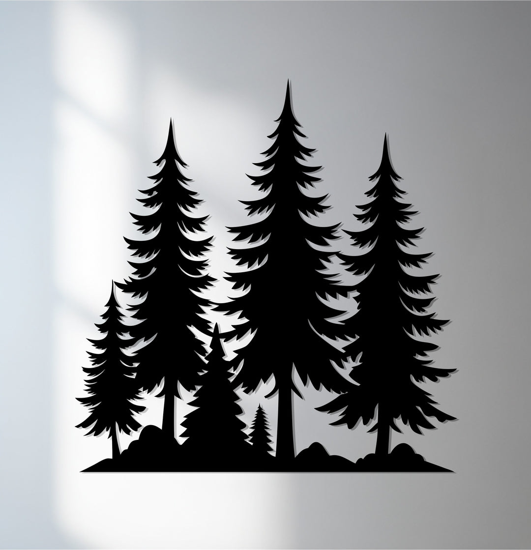Pine forest metal wall art décor